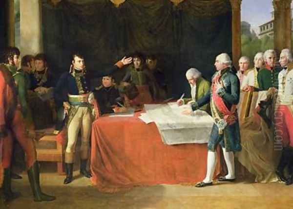 Preliminaries of the Peace Signed at Leoben Oil Painting by Guillaume Guillon Lethiere