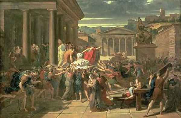 The Death of Caesar Oil Painting by Guillaume Guillon Lethiere