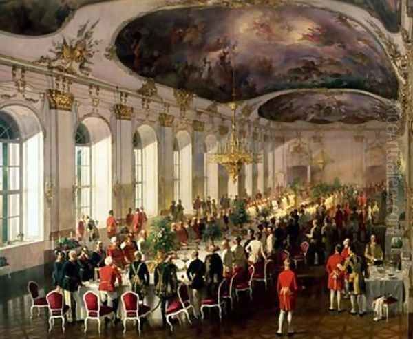 Celebration on the occasion of the anniversary of the Military Order of Maria Theresa Oil Painting by Siegmund L'Allemand