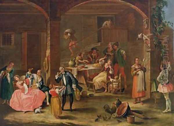 Lunch in the Country Oil Painting by Pietro Longhi