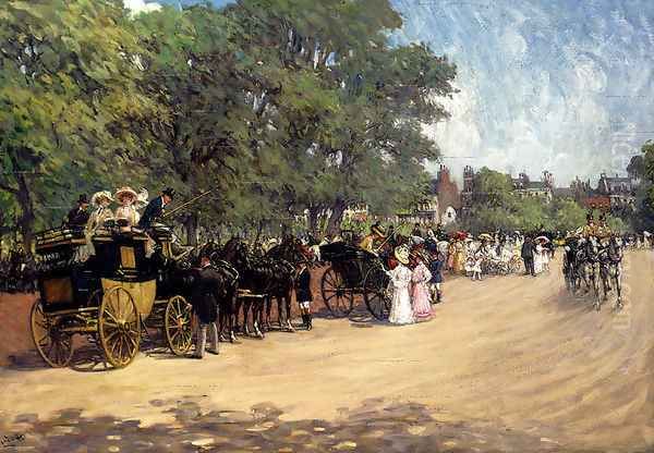 The Four-in-Hand, Hyde Park Oil Painting by Albert Ludovici