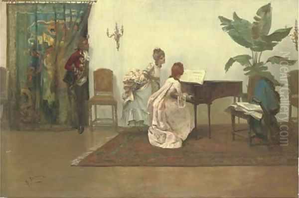 The recital Oil Painting by Albert Ludovici