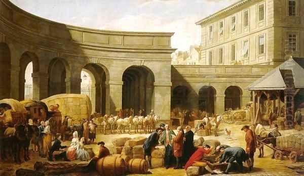 The Courtyard of the Customs House Oil Painting by Francois-Bernard Lepicie