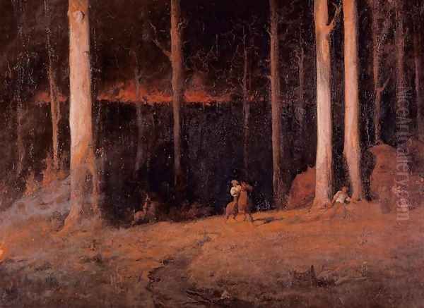 Gippsland, Sunday Night, February 20th, 1898 Oil Painting by John Longstaff