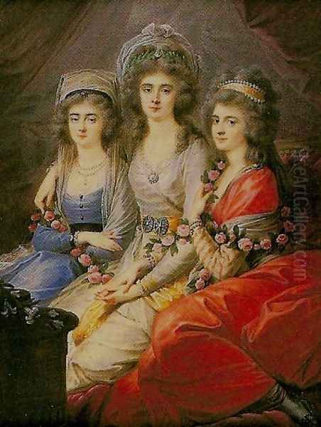 Countesses Thun von Hohenstein Oil Painting by Wincenty de Lesseur