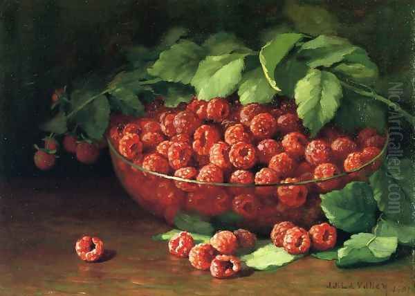 Raspberries Oil Painting by Jonas Joseph LaValley