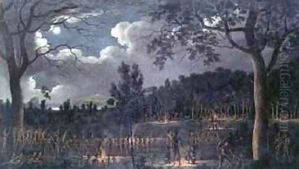 Corroboree at Newcastle 1818 Oil Painting by Joseph Lycett