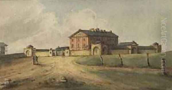 Hyde Park Barracks Sydney Oil Painting by Joseph Lycett