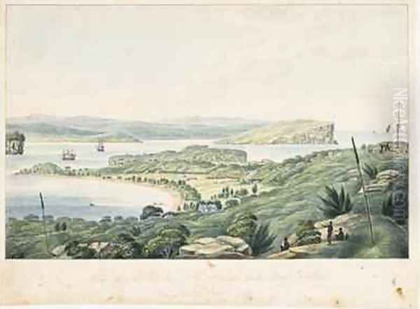 View of the Heads at the entrance into Port Jackson Oil Painting by Joseph Lycett