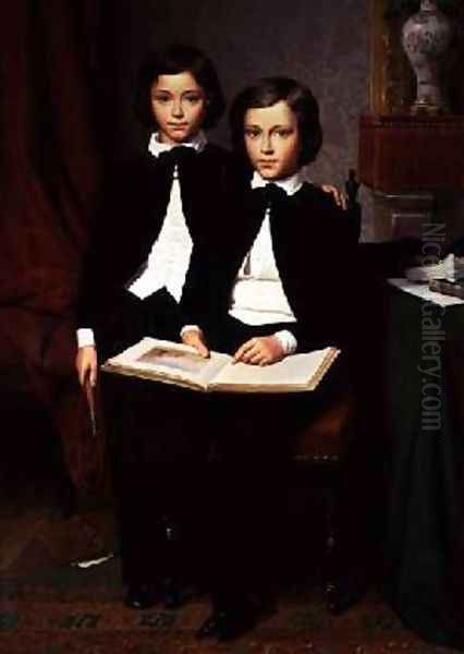 Two Brothers Oil Painting by Maurice Leloir