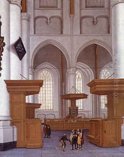 Interior Of The Laurenskerk, Rotterdam, View To The South Oil Painting by Anthonie De Lorme