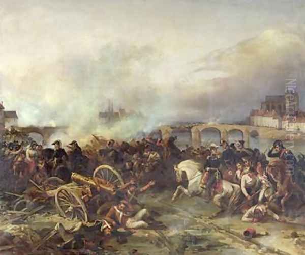 Battle of Montereau Oil Painting by Jean-Charles Langlois