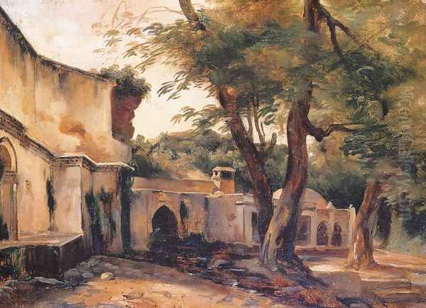 Fountain near Algiers Oil Painting by Jean-Charles Langlois