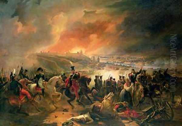 The Battle of Smolensk Oil Painting by Jean-Charles Langlois