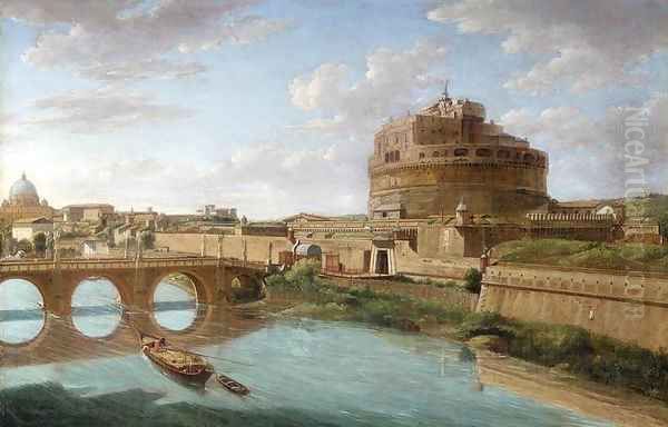 Rome A View of the Tiber 2 Oil Painting by Hendrik Frans Van Lint