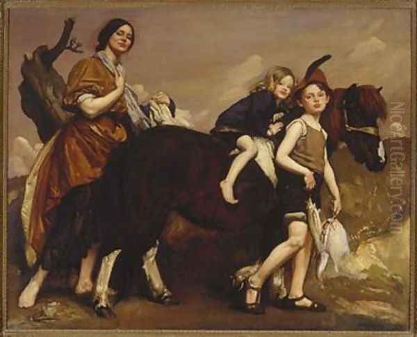 Holiday in Essex Oil Painting by George W. Lambert