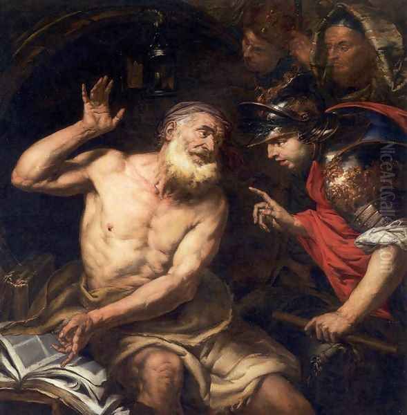 Diogenes and Alexander c 1650 Oil Painting by Giovanni Battista Langetti