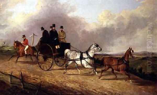 Gentlemen in a horse drawn buggy Oil Painting by George Henry Laporte