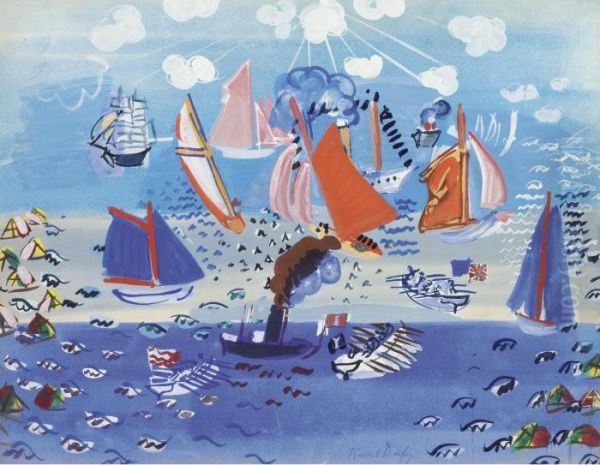 La Visite De L'escadre Anglaise Au Havre Oil Painting by Raoul Dufy