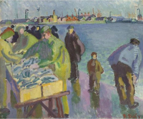 Le Marche Aux Poissons Oil Painting by Raoul Dufy