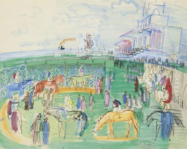 Paddock A Nice Oil Painting by Raoul Dufy