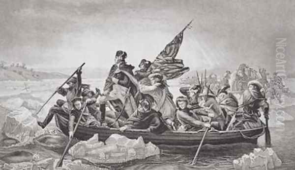 Washington crossing the Delaware near Trenton New Jersey Oil Painting by Emanuel Gottlieb Leutze