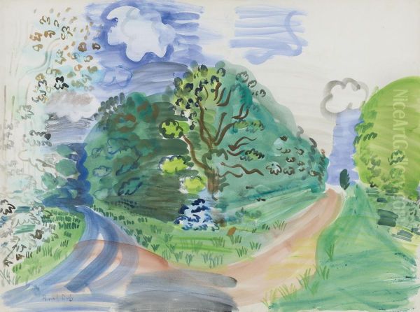 Carrefour En Foret Oil Painting by Raoul Dufy