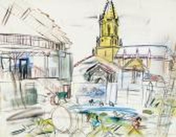 Dufy L'eglise De Lestelle Oil Painting by Raoul Dufy