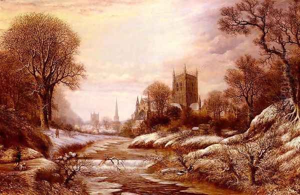 Worchester From The South West Oil Painting by Charles Leaver