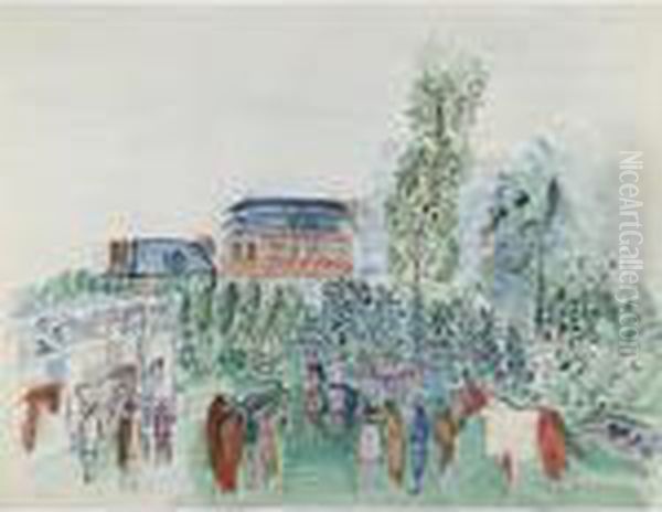 Les Ecuries A Pont-l'eveque Oil Painting by Raoul Dufy