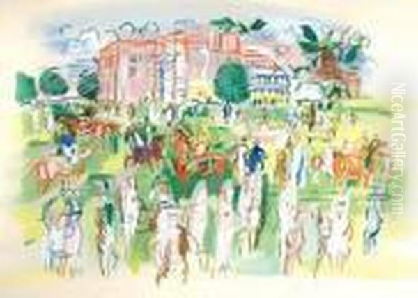 Ascot Oil Painting by Raoul Dufy