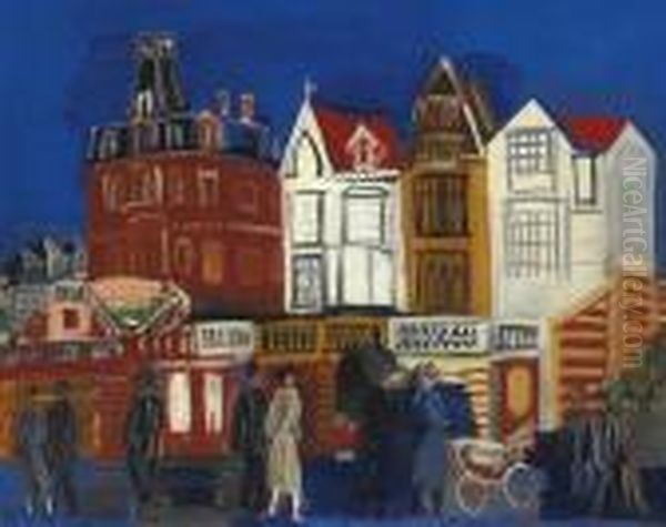 La Promenade A Trouville Oil Painting by Raoul Dufy