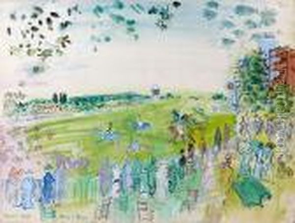 Courses A Ascot Oil Painting by Raoul Dufy