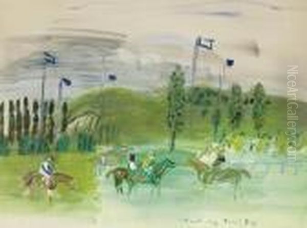 Deauville Avant Le Depart Oil Painting by Raoul Dufy