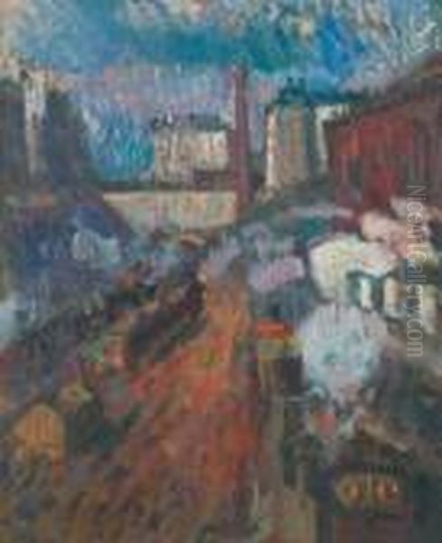 Trains Aux Abords De La Gare Saint Lazare Oil Painting by Raoul Dufy