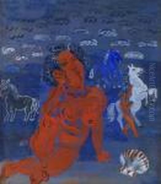 Amphitrite Et Chevaux Marins Oil Painting by Raoul Dufy