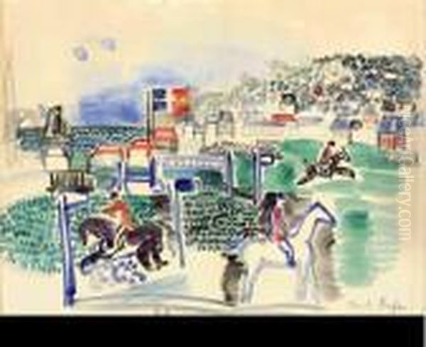 Le Concours Hippique A Deauville Oil Painting by Raoul Dufy