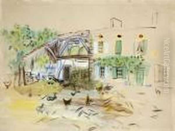 La Cour De Ferme A Lestelle Oil Painting by Raoul Dufy