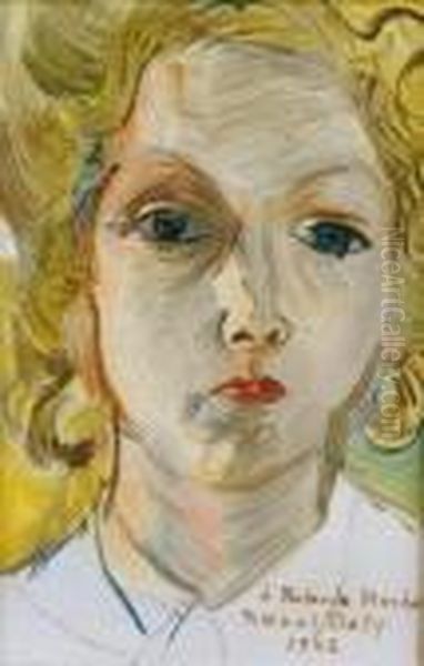 Portrait De Madame Rolande Mucha Oil Painting by Raoul Dufy