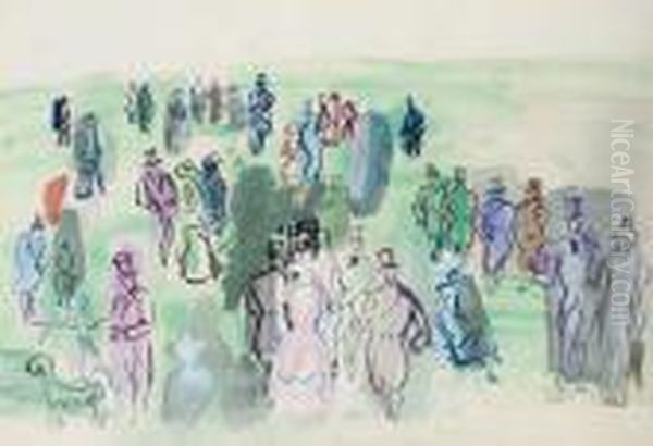 Sur La Pelouse Oil Painting by Raoul Dufy