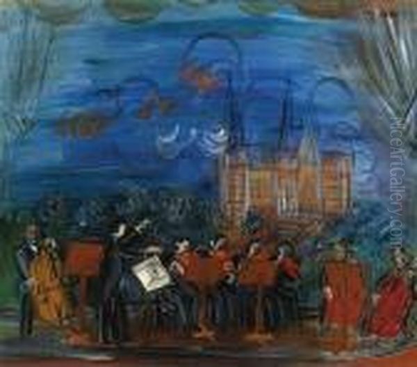 Orchestre Bleu Oil Painting by Raoul Dufy