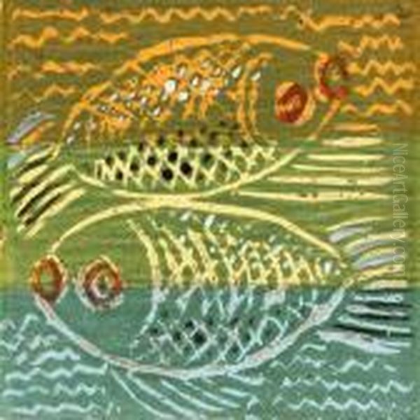 Les Poissons Oil Painting by Raoul Dufy