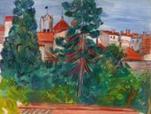 Le Village Deceret Oil Painting by Raoul Dufy