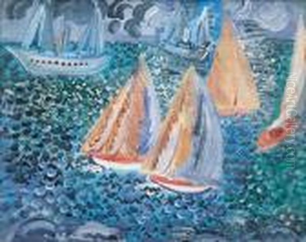 Regates Au Havre Oil Painting by Raoul Dufy