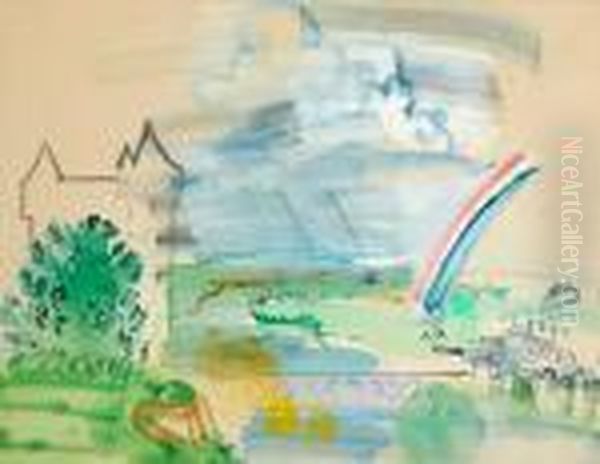 Untitled (landscape With Rainbow) Oil Painting by Raoul Dufy