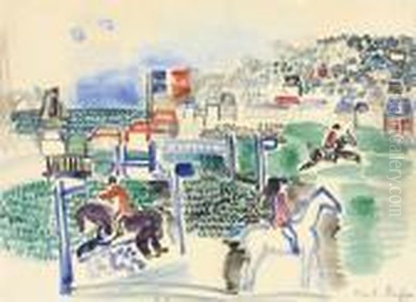 Le Concourt Hippique A Deauville Oil Painting by Raoul Dufy