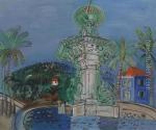 Dufy Hyeres, La Fontaine Oil Painting by Raoul Dufy