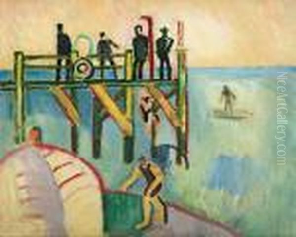 *l'estacade Au Havre Oil Painting by Raoul Dufy