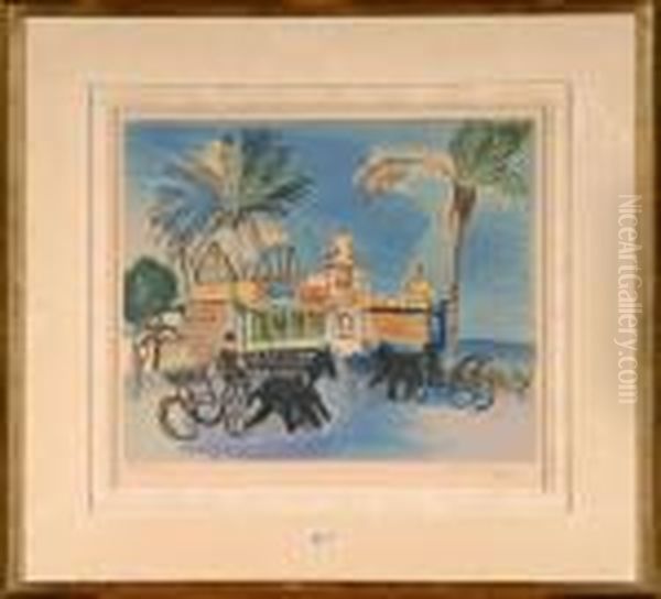 Caleches A Nice Oil Painting by Raoul Dufy