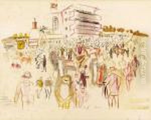 Le Champ De Course, Epson Oil Painting by Raoul Dufy